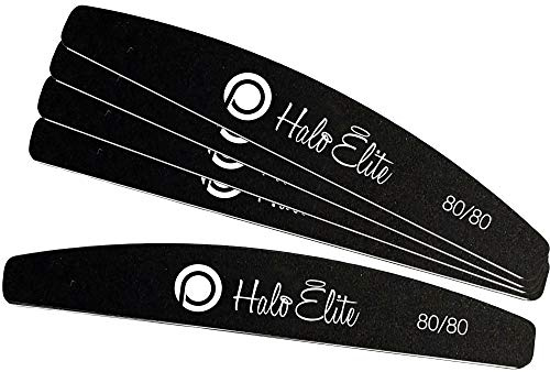 Pure Nails Halo Elite Black Moon Nail Foam Files - 80/80 Grit (Pack Of 5)