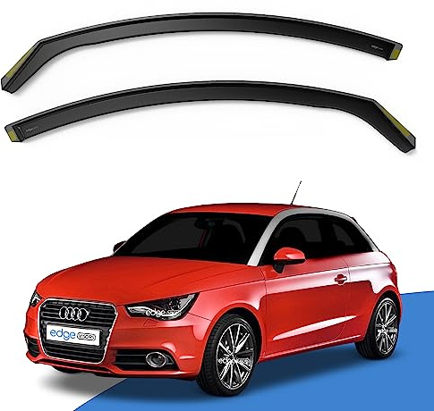 EdgeVisors Wind Deflectors for Audi A1 (2010-2018) 3 Door Hatchback 2pc Set | Tinted Acrylic In-Channel Side Window Visors & Rain Guards | A1 Accessories