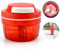 DAWRIS Zwiebelschneider Manuell Rot Zwiebel Zerkleinerer mit Seilzug Zwiebelhacker Küche Zwiebeln Schneider Onion Cutter Chopper Gemüseschneider Haushalt Gemüsehacker Shredder Fleischmixer
