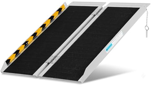 Yakimz Rampa portatile per sedie a rotelle 91 cm, rampa per sedia a rotelle in alluminio, rampa antiscivolo per sedia a rotelle, guida di accesso mobile, resistente fino a 270 kg, rampa pieghevole per