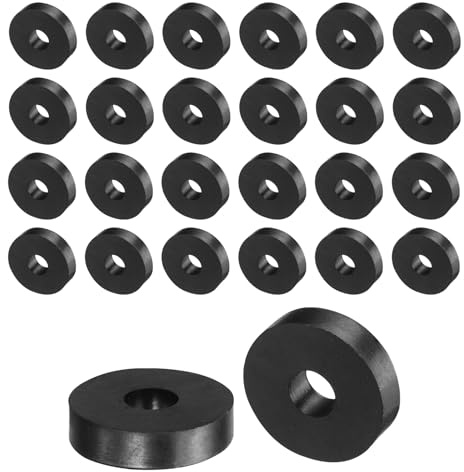 QUARKZMAN 36 piezas Espaciadores de Goma 30mm OD 10mm ID 7mm de Altura Espaciador de Goma Redondo Antivibración Arandelas de Goma Gruesas para Accesorios de Hogar y Coche