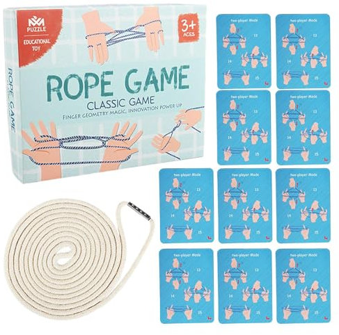 Cat's Cradle String Game,Hand Rope Puzzle Trick Interactive Toy | Educational String Plaything Hand Rope for 3+ Years Old Boys Girls Kids Children Adults