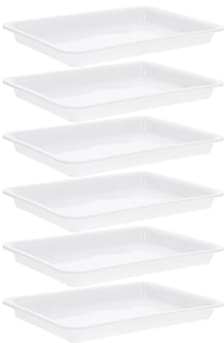 KICHOUSE Sottovaso Rettangolare in Plastica Pp Resistente 21x13 Cm, Set 6 Pezzi Vassoio Raccogli Gocce per Piante da Interno, Accessorio Giardinaggio per Bonsai e Fioriere