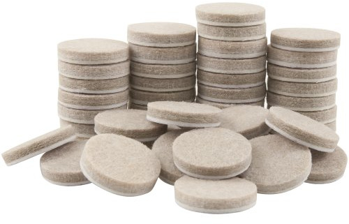 softtouch 1 Round Heavy Duty Self Stick Felt Furniture Pads, Protect Hardwood Floors from Scratches, Beige (48 Pack)