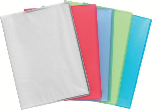 Exacompta - Réf. 85169E - 1 Protège-documents Chromaline - 10 pochettes cristal lisse - 20 vues - pour A4 - dim 24 x 32 cm - couverture en polypro translucide semi-rigide - 5 couleurs aléatoires