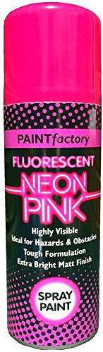 Fluorescent Neon Pink Extra Bright Matt Finish Spray Paint 200 Millilitres