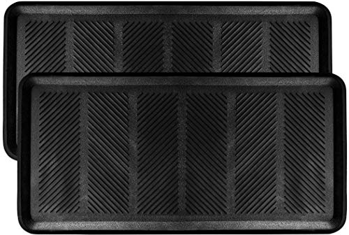 SafetyCare Rubber Shoe & Boot Tray - Multi-Purpose - 32 x 16 Inches - 2 Mats