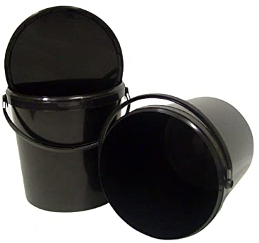 Other Hydroponics Black Bucket With Lid 5L 10L 20L 25L 33L Gardening DIY Storage UK (20L x2)