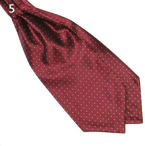 RIsxffp Herrmode flerfärgad slips halsband kravatt släta prickar tryck ascot slips slips sidenblandning scarf kravatt mörkröd