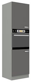 Küchen Hochschrank 60cm Hochglanz Grau Küchenzeile Küchenblock Küche Grey Bianca