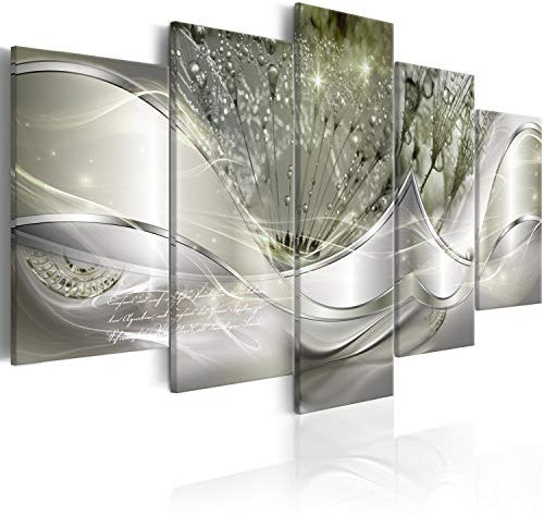 murando Acoustic Canvas Wall Art Abstract Flowers 225x112 cm / 89 x 44 picture with acoustic foam sound absorption print image Artwork 5 pcs room acoustics soundproofing a-C-0087-b-p