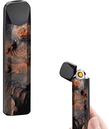 SKRFIRE Mini-Feuerzeug, ultradünn, winddicht, elektrisch, verbessertes Touch-Schalter, wiederaufladbares USB-Feuerzeug mit LED-Batterieanzeige (Mars)