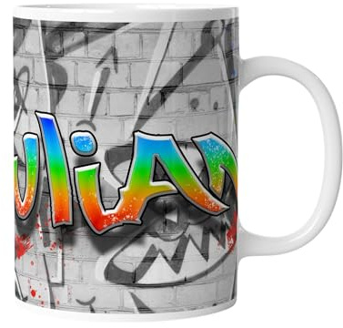 timalo® Tasse Graffiti mit Namen | Gamer Kaffeetasse personalisiert mit Wunschname für Jungen und Mädchen | mug-31