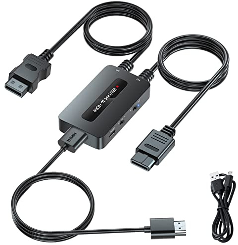 Kirolle Convertidor 2 en 1 Wii/N64 a HDMI de doble modo, compatible con la relación de aspecto 4:3/16:9 HDMI, convertidor de Wii a HDMI, cable HDMI para N64 Wii U