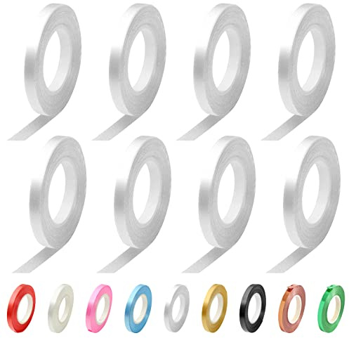 Bealif 9 Rolls Sliver Curling Ribbons for Gift Wrapping, 5mm Crimped Ribbon String Bow Ribbon for Christmas Birthday Wedding Festival Art Craft Decor Florist Flowers Decoration (10M/Roll)