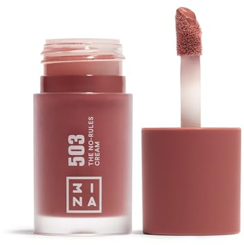 3INA MAKEUP - The No-Rules Cream 503 - Blush Liquido Rosa Nude - Blush in Crema con Olio di Mandorle - Blush per Occhi Labbra e Guance - Blush dalla Finitura naturale - Vegan - Cruelty Free