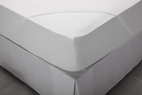 Pikolin Home - Pack 2 Sábanas Bajeras Ajustables de Polialgodón | Cama de 90 | 90x190cm | Muy Transpirable | Gran Durabilidad | Color Blanco