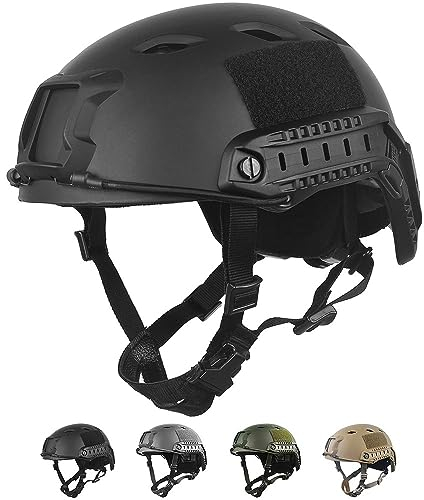 Airsoft Helm Ops Schutzhelm Taktischer Helm (Typ Fast BJ) mit Pads Sturzhelm für Freizeit Outdoor Paintball, Taktik Fast Helm für Airsoft Paintball CS Game A