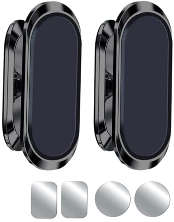 QUEMISS Soporte Móvil Coche 2 Pack Soporte Teléfono Coche Fuerte succión Adhesivo Giratorio Suporte Telemovel Carro Plegable Soporte teléfono móvil Compatible con Todos los Smartphones iPhone