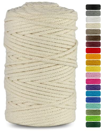 Netuno 1x Baumwollkordel 5mm Elfenbein 200m für Makramee & Wandbehang | Flechtkordel mit Naturkern · hochwertig & vielseitig – für Basteln, DIY-Deko, Häkeln & Traumfänger