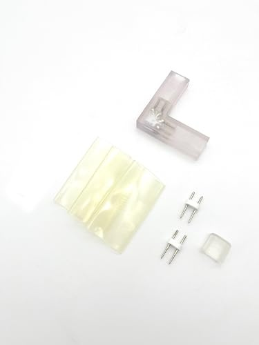 LEDZEIT - Profi Serie - Verbinder L, PVC transparent. NUR für den auf dieser Seite angegebenen LED Strip, NICHT kompatibel mit LED Lichtschlauch und LED Neon flex
