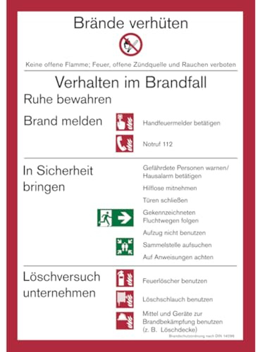 Dreifke® Aushang, Brandschutzordnung Teil A gem. DIN 14096 - Gebäude mit Brandmeldeanlage | PVC | 210x297 mm, 1 Stk