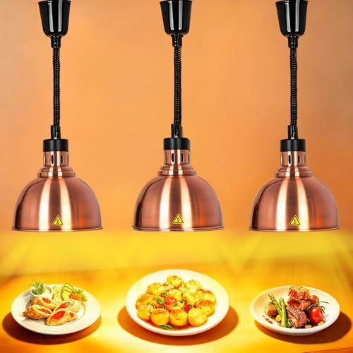 VFDZ Lampe Chauffante Cuisine Professionnelle, Hauteur Réglable(25cm, 3pc) | Lampe Chauffante Alimentaire Restaurant 19/25 cm Diamètre, Lampe Chauffe Plat Cuisine Restaurant, Buffets et Hôtels