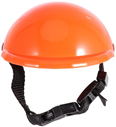 Housoutil Tierhelm Sicherheitskopfhaube Gepolstert Gepolsterter Welpenhelm Mit Sonnenschutz Und Regenschutz Für Hunde Und Katzen Orange Robust Und Komfortabel