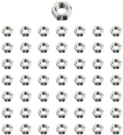Leliafleury 50Pcs Hexagon Nuts M6 Stainless Steel Hex Nuts for Screws Bolts