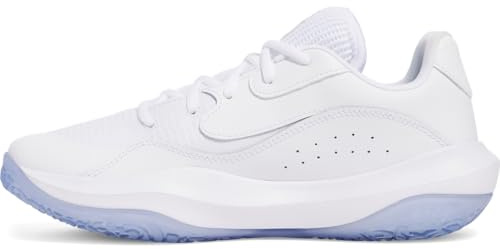 Under Armour Mens Ua Lockdown 7 Low Basketball Trainers Shoes, White White Metallic Silver, 45.5 EU