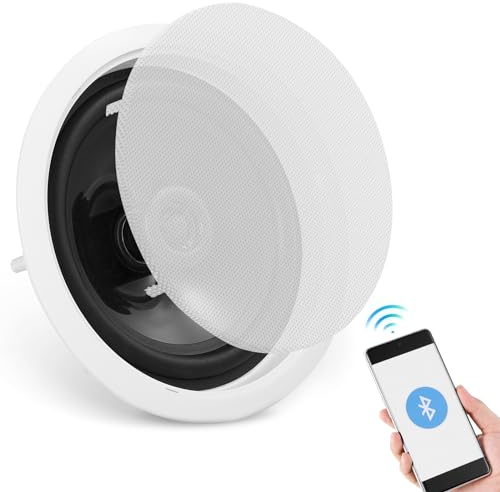 VEVOR Altoparlanti da Soffitto Bluetooth da 17 cm, 150 W, Sistema di Altoparlanti da Incasso a Soffitto e da Incasso con Impedenza 8Ω Sensibilità 89 dB, Casa Cucina Soggiorno Esterne Coperte 1 Pezzo
