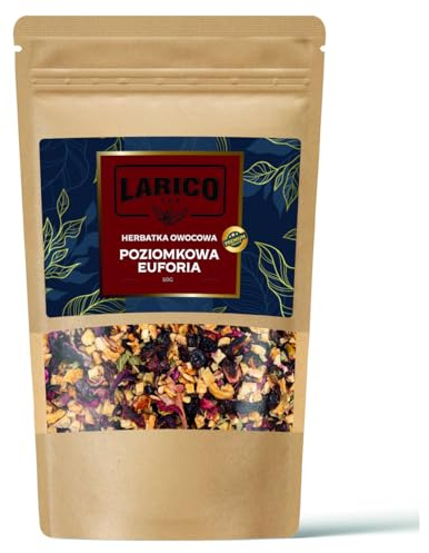 LARICO Miscela di Frutta Naturale Tè Sfuso Euforia di Fragola Selvatica 50 g/Tè di Alta Qualità Sfuso/Tè Sfuso Naturale