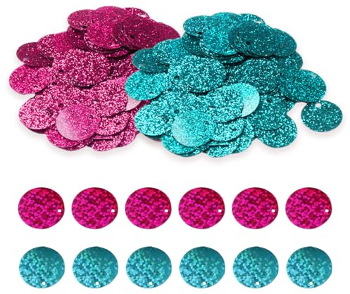 Paillette 2 Colori Grandi con Foro Laser PVC Rotonda Artigianato per Creazione Gioielli Cucito