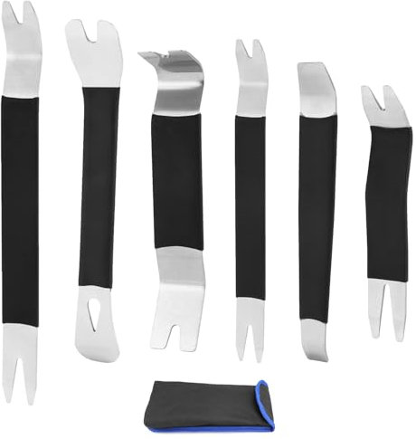 QWORK® Juego de Herramientas de desmontaje de automóviles de 6 Piezas, Herramienta de Palanca de Ajuste Interior del vehículo, Kit de Herramientas de extracción de Paneles de Puertas