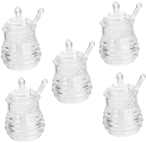 CVNIMV 2 Sätze Transparenter Honigtopf Leere Honiggläser Honigflaschen Honigglas Glas Plastikbehälter Honigspender Mini Computer Glas Saucenflaschen PC Plastikglas Gewürzglas re