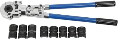ECUTEE Alicates de prensado para tubos de cobre, prensa de tubos, herramienta de prensa profesional para tubos compuestos de cobre, con terrajas V12 V15 V18 V22 V28 y TH16 TH20 TH26 TH32 mm