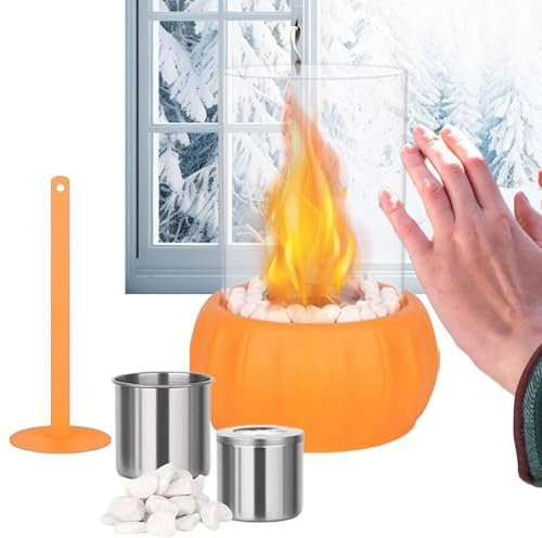 Tischfeuerstelle, Tischkamin, Tisch-Feuerschale in Kürbisform, Heimdekoration, Feuerlampe für Halloween-Weihnachtsdekoration, Alkoholbrenner für Terrassenbalkon