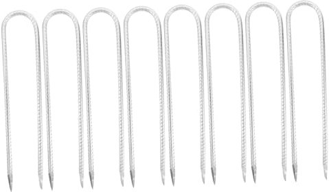 HONMEET 8stücke U-Form Bodennägel Garten Schaukelstifte Trampolin- Zeltnägel Verzinkt Rasenbefestigungsnägel