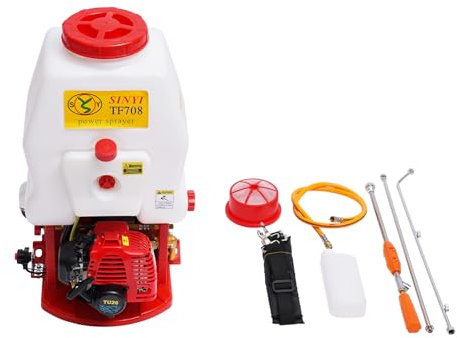 Pulverizador de presión pulverizador mochila motor de gasolina 2 tiempos, presión ajustable, portátil, para granja, parque, jardín, patio, campo
