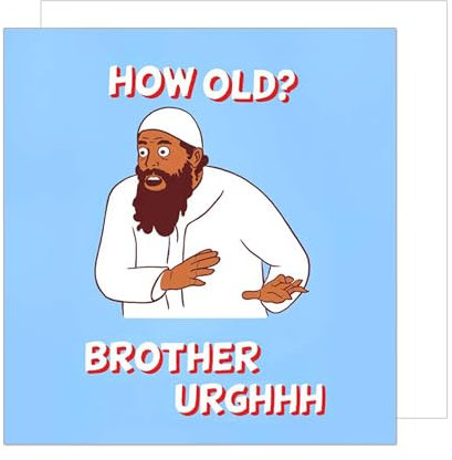 Edition Seidel Premium quadratische Geburtstagskarte mit Umschlag. Glückwunschkarte Happy Birthday Billet Karte für Mann Freund Bruder how old meme style Humor lustig (GQ380 SW025)