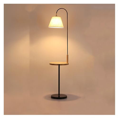 Lampadaire Moderne et élégant avec plateau, table de chevet ou table d'appoint moderne du milieu du siècle avec port de chargement USB, lampadaire for bureau, café, salon, chambre à coucher Lampe sur