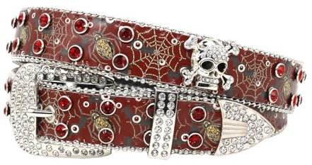 Fhkpsqkcn Blingling Rhinestones Cinturón Cinturón Tachonado Hebilla Cintura Disfraces Rhinestone Para Pantalones Vaqueros