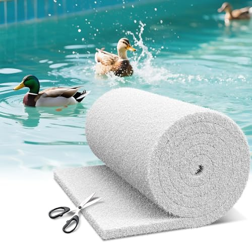 WAWINY Classic Koi Pond Filter Pad, 18” x 72 Thick Aquarium Filter Floss Roll Reusable Cut to Fit Aquarium Media Pad for Outdoor Koi Ponds, Aquariums, Fish-Safe Polyester Material