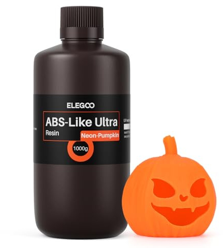 ELEGOO ABS-Like Ultra Resin, High Toughness UV-Härtendes Resin mit Hohe Präzision für LCD/DLP 3D Drucker Photopolymer Harz Kürbis Orange 1000G