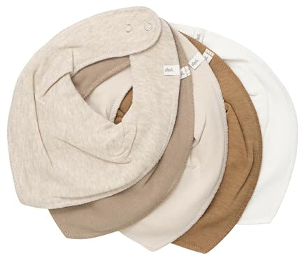 Pippi Babywear Lot de 5 bavoirs triangulaires pour bébé, Sandy Day, taille unique