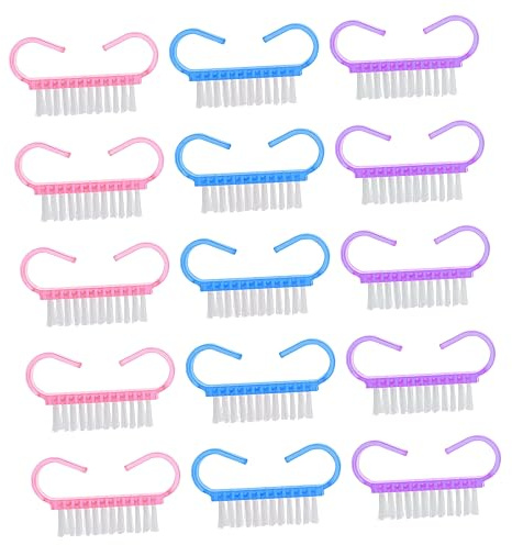 PACKOVE Brosse Nettoyante pour Ongles Plastique 30 Pièces Petite Taille Brosse Dépoussiérante Nail Art Manucure Professionnelle Usage Personnel Couleurs Assorties (rose, Violet, Bleu