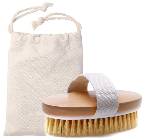 Trockenbürste, Körperbürste, Peeling-Bürste, natürliche Borsten, Badebürste zum Entfernen abgestorbener Haut, Giftstoffe, Cellulite, Behandlung, verbessert die Lymphfunktionen, Peeling, stimuliert die