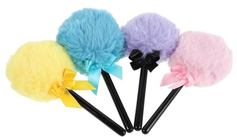 HAMPPLIES 4piezas Borlas Para Polvos Esponjosas Suaves y Aterciopeladas Aplicador Para Cosméticos Faciales Base Herramienta De Portátil