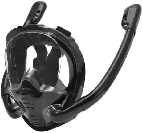 Eieenotee Full Face Schnorchelmaske mit Double Tubes Professional Tauchmaske Anti-Fog-Tauchmaske L/XL