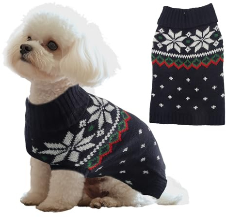 Himissy Manteau Petit Chien, Manteau Chihuahua, Pull pour Chien Noel, Pull-Overs pour Chiens pour Chiots de Petite et Moyenne Taille, Tricot Doux, Plusieurs Tailles Disponibles
